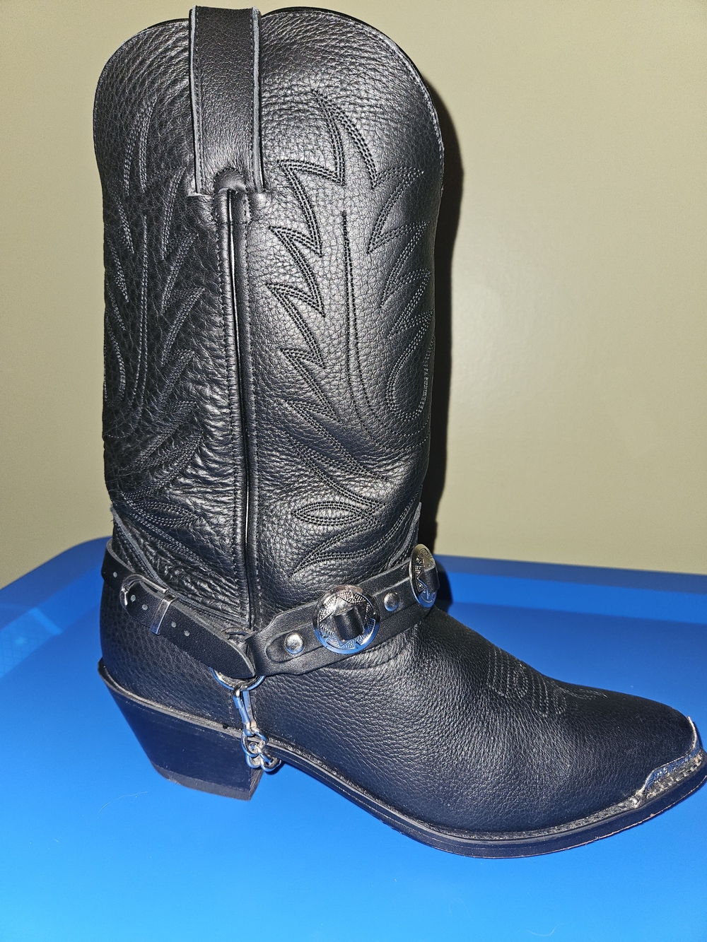 Durango Women"s Black Leather Western Harness Boots - Picture 3 of 6